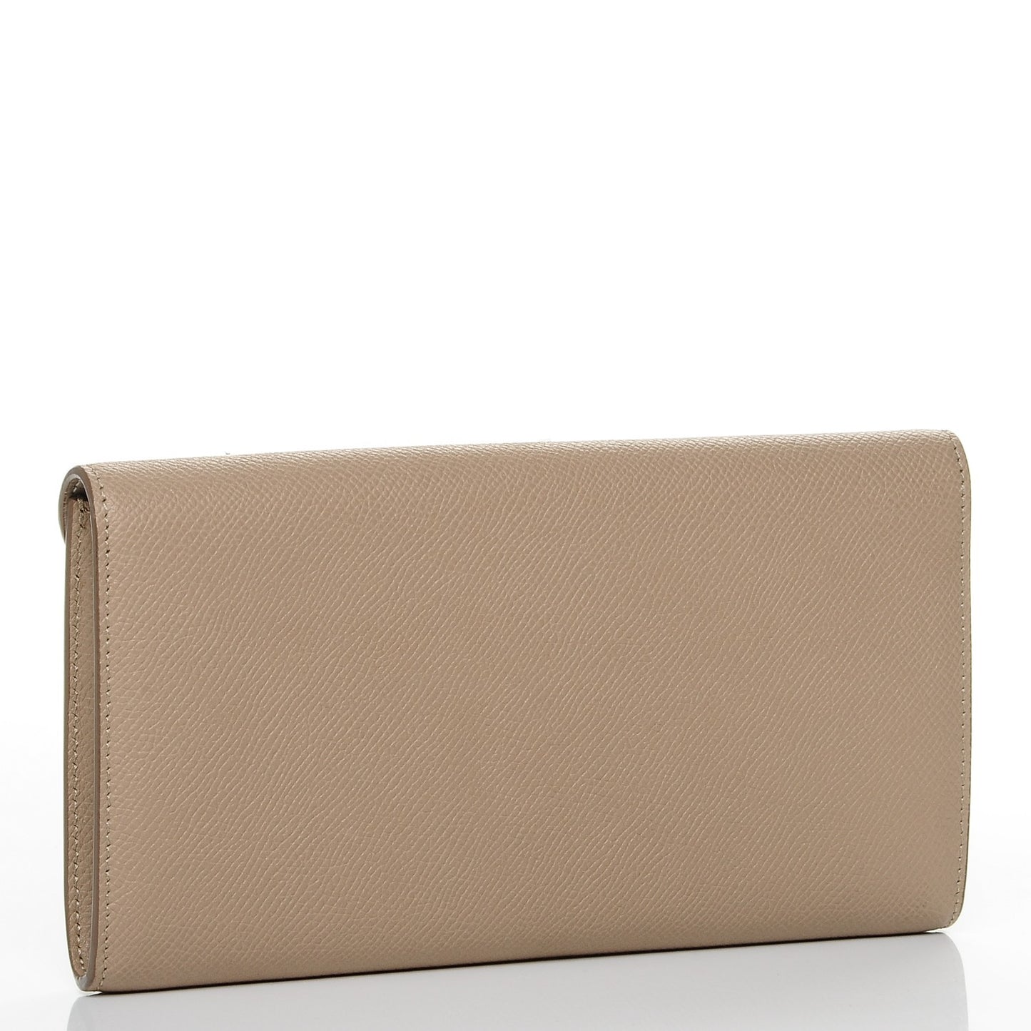 Grained Calfskin Large Trotteur Multifunction Flap Wallet Light Taupe