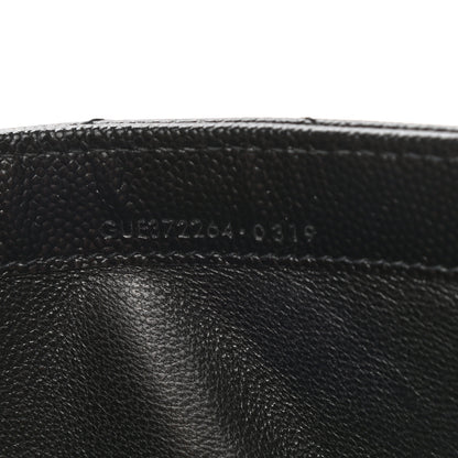 Saint Laurent Grain De Poudre Matelasse Chevron Monogram Flap Wallet Black 8 of 8