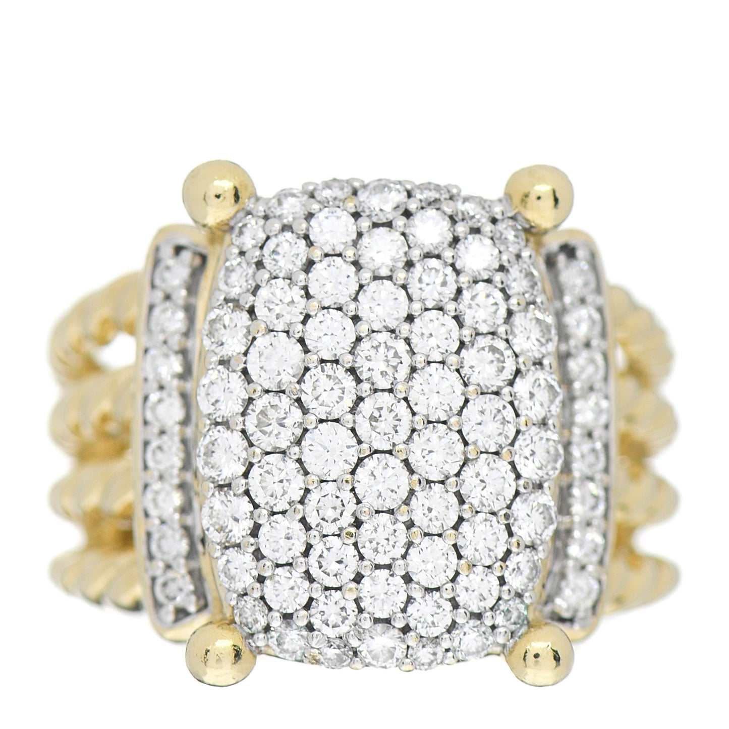 18K Yellow Gold Diamond 16mm Wheaton Ring 54 7
