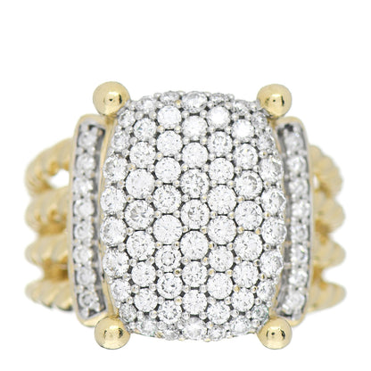 David Yurman 18K Yellow Gold Diamond 16mm Wheaton Ring 54 7 1 of 5