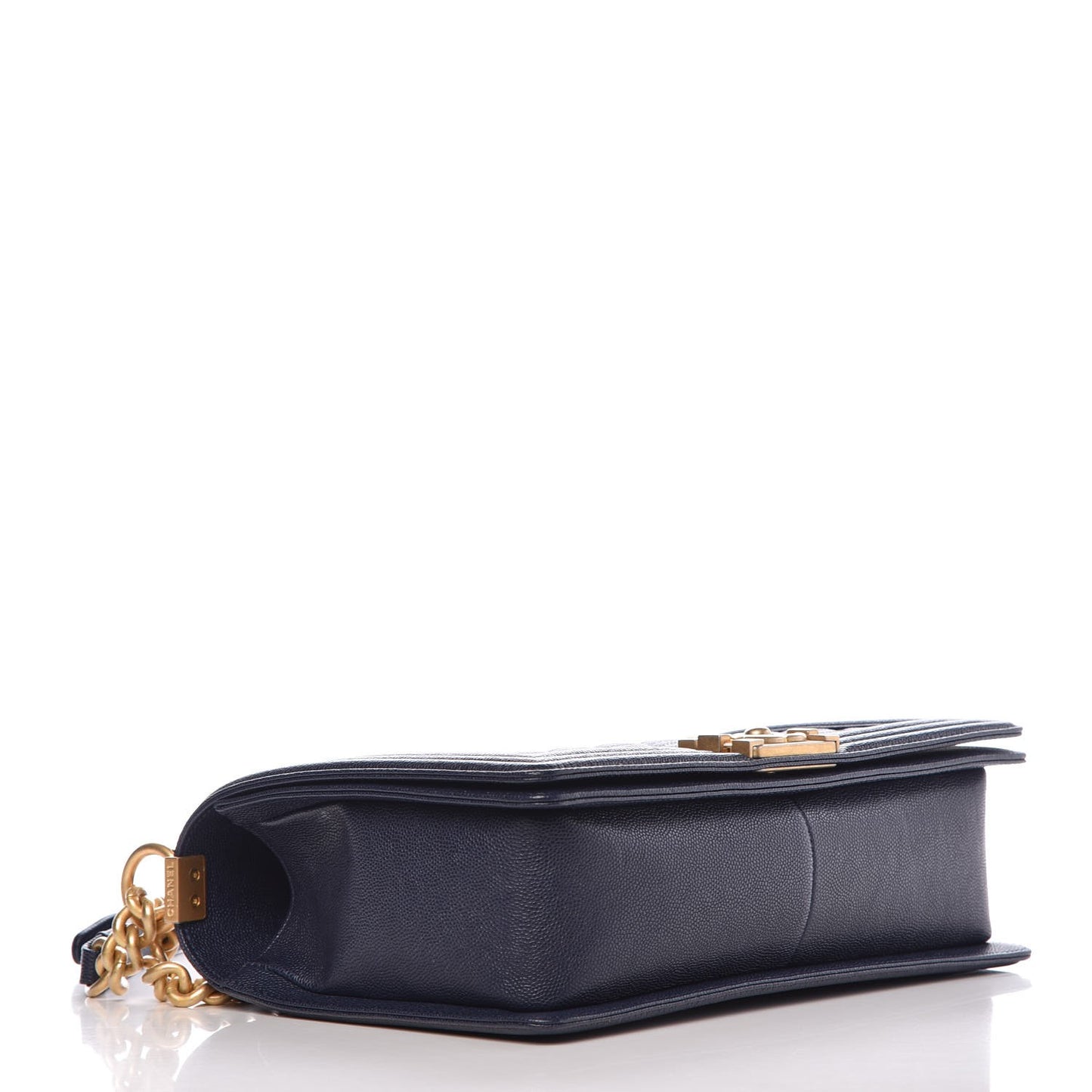Caviar Quilted New Medium Boy Flap Dark Navy Blue
