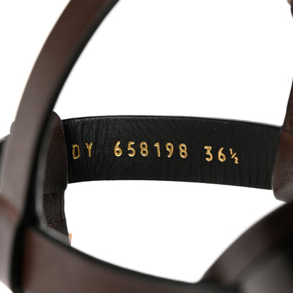 Saint Laurent Calfskin Cassandra Sandals 36.5 Brown 6 of 12