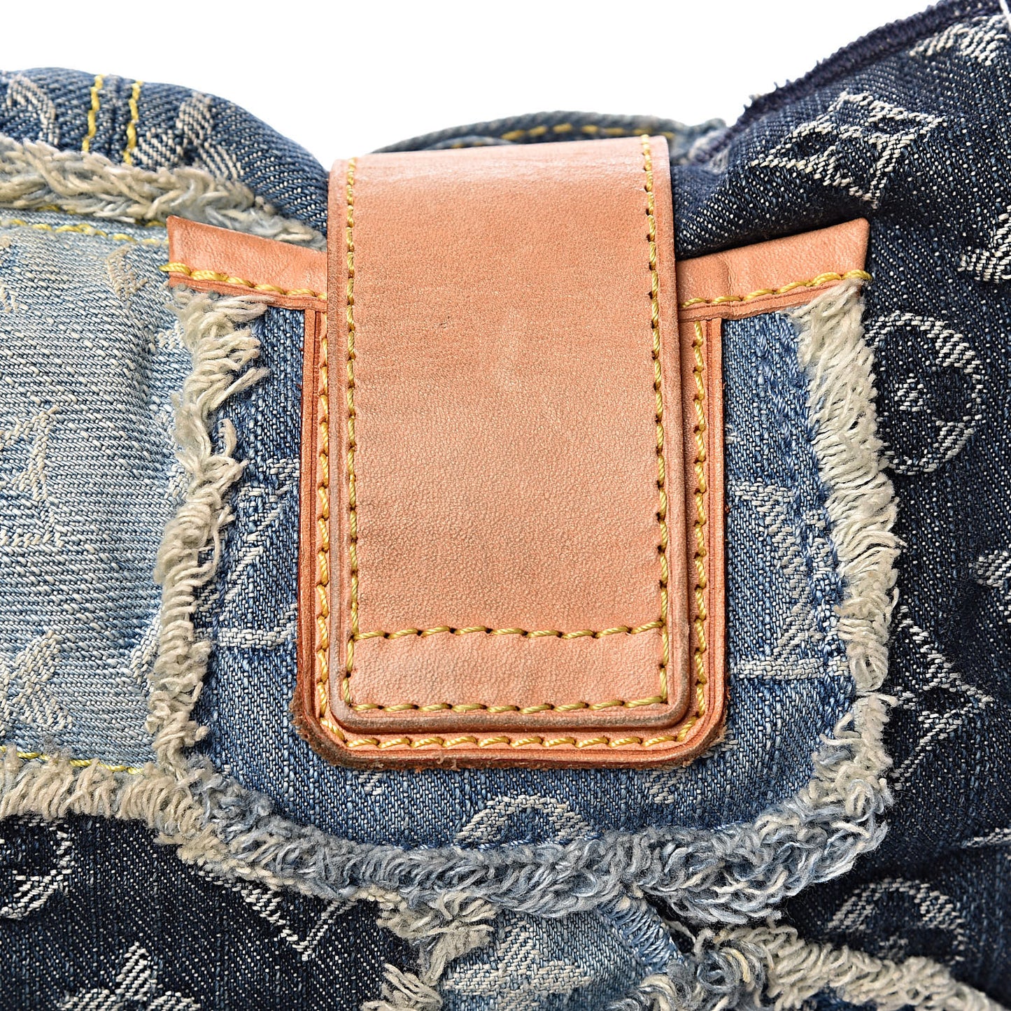 Denim Patchwork Posty Messenger Bag Blue