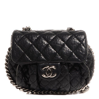 Chanel Crumpled Lambskin Mini Chain Around Messenger Black 1 of 7