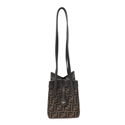 Fendi Fabric Jacquard Vitello Grace FF 1974 Mini Fendi Origami Tobacco Moro Ebano 1 of 9