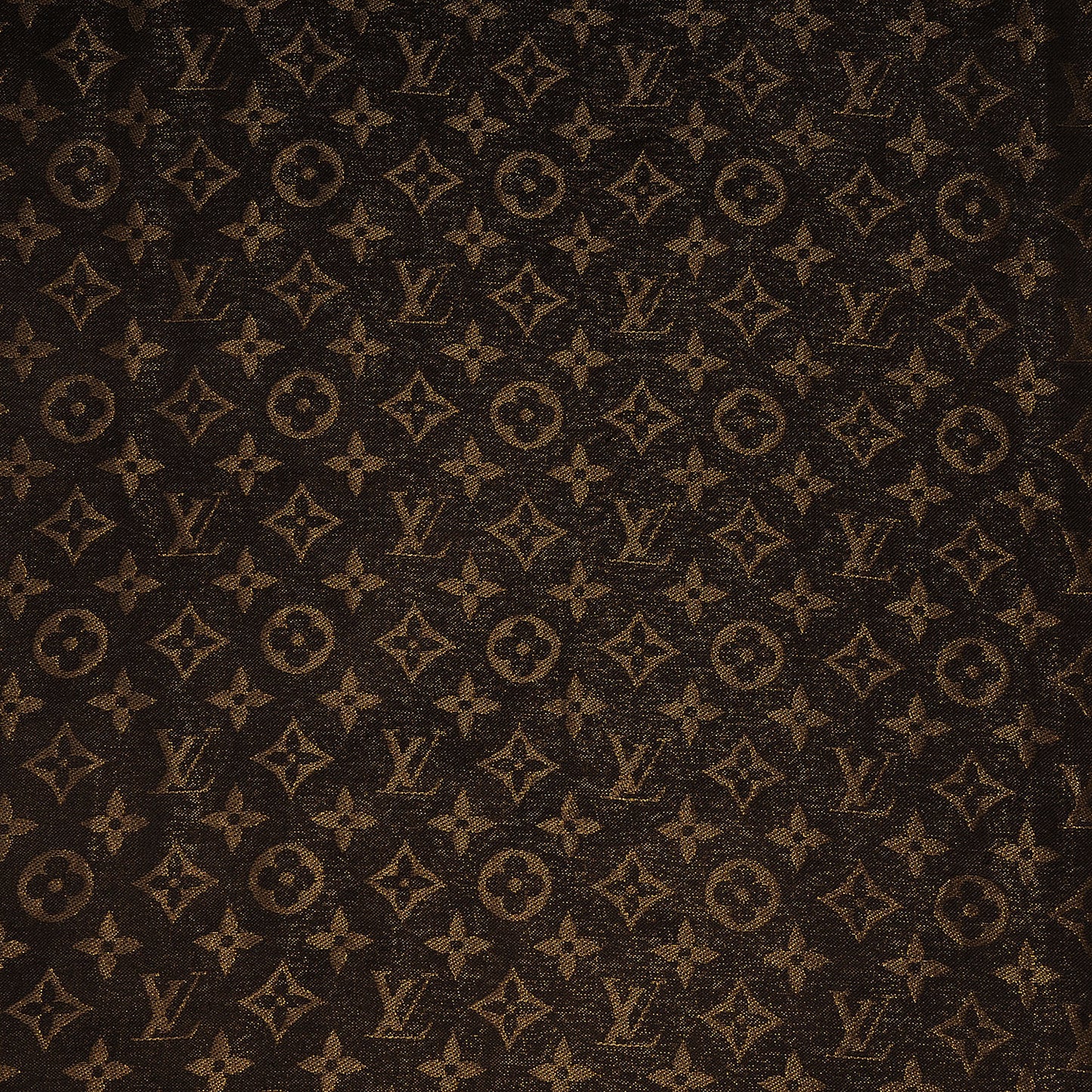Silk Lurex Wool Monogram Shine Shawl Brown