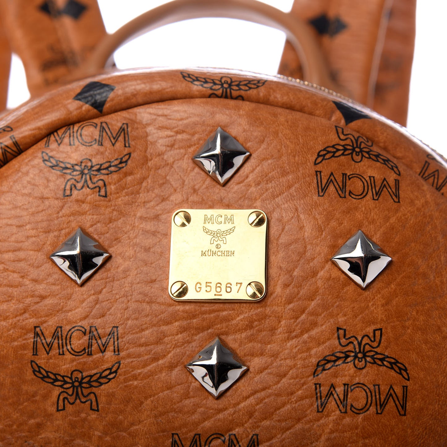 Visetos Small Sprinkle Stud Stark Backpack Cognac
