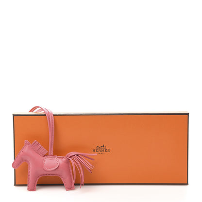 Hermes Milo Lambskin Grigri Rodeo Horse Bag Charm PM Rose Azalee 5 of 5