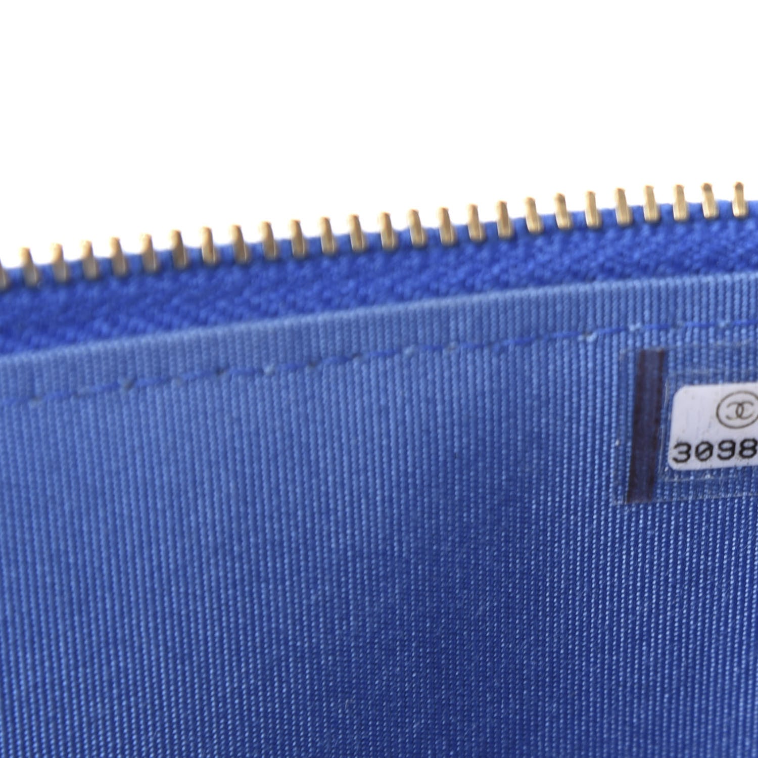 Chanel Raffia Jute Striped Small Vanity Case With Chain Blue Beige 7 of 10