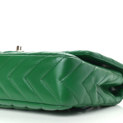 Chanel Lambskin Chevron Quilted Medium Single Flap Green 10 of 13