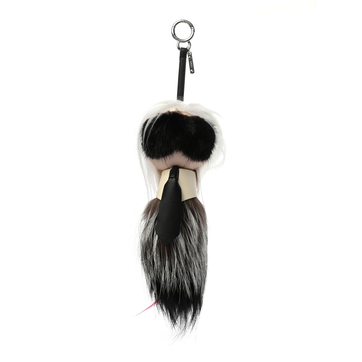 Mink Fox Goat Fur Mini Karlito Bag Charm Pink