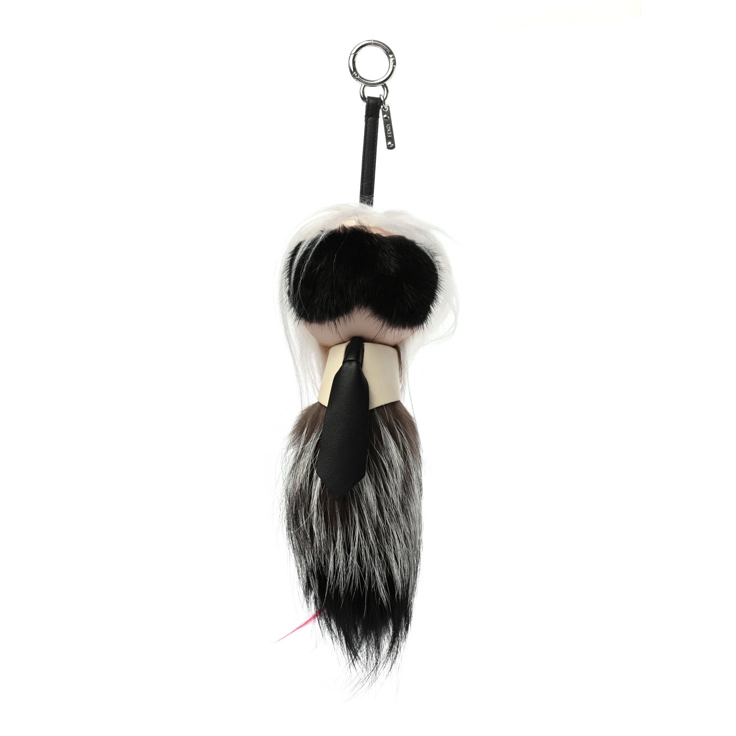 Fendi Mink Fox Goat Fur Mini Karlito Bag Charm Pink 1 of 4
