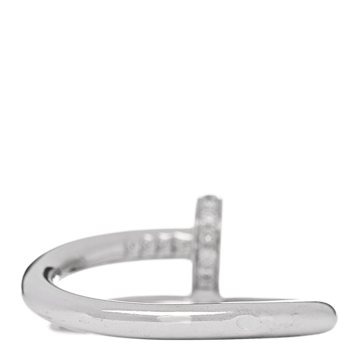 Cartier 18K White Gold Diamond Juste Un Clou Ring 53 6.25 3 of 5