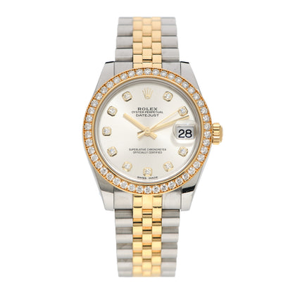 Rolex Stainless Steel 18K Yellow Gold Diamond 31mm Oyster Perpetual Datejust Watch Silver 178383 1 of 5