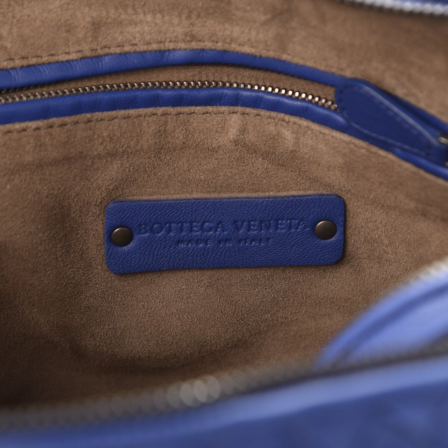 Nappa Intrecciato Double Compartment Crossbody Bag Atlantic Blue