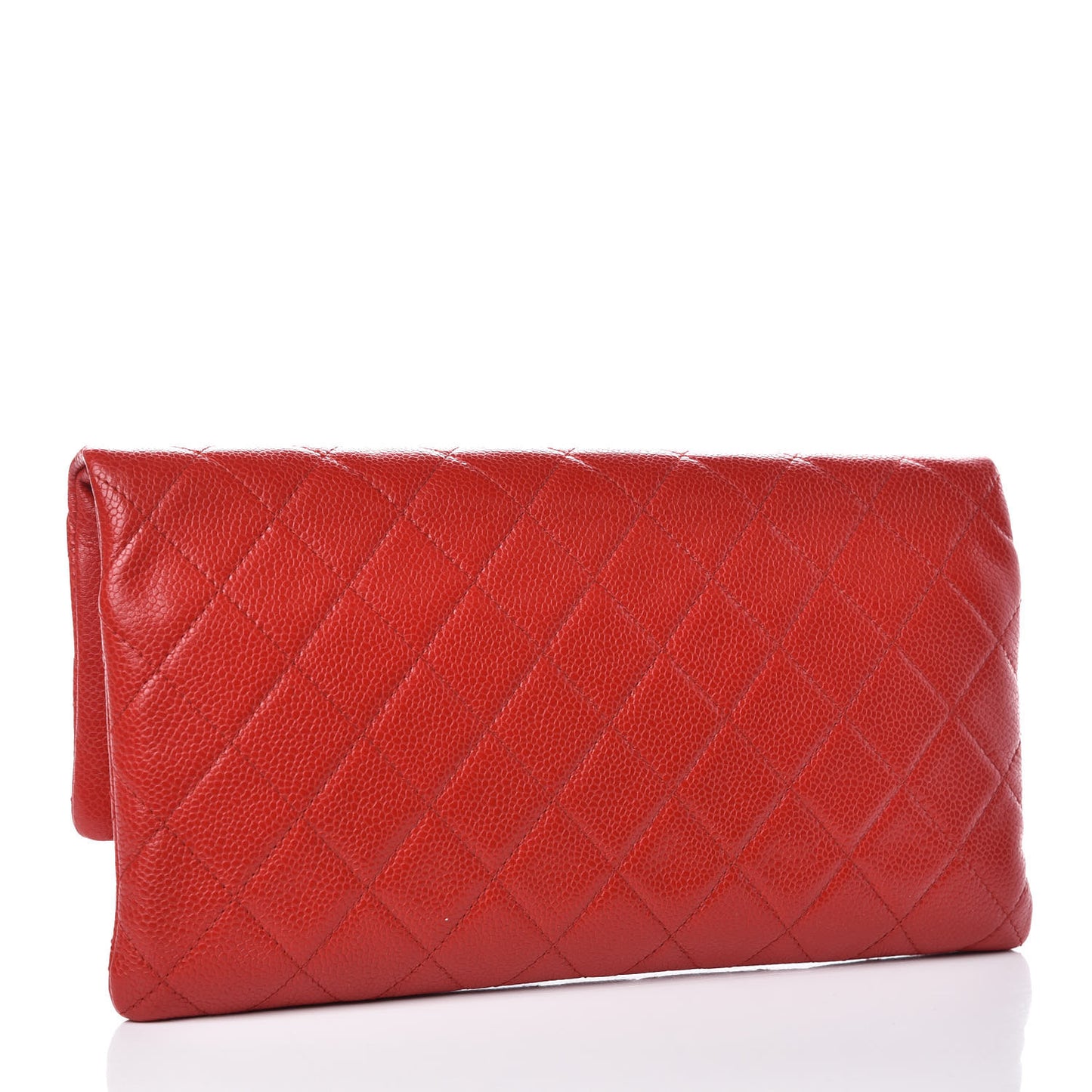 Caviar Quilted CC Beauty Clutch Red