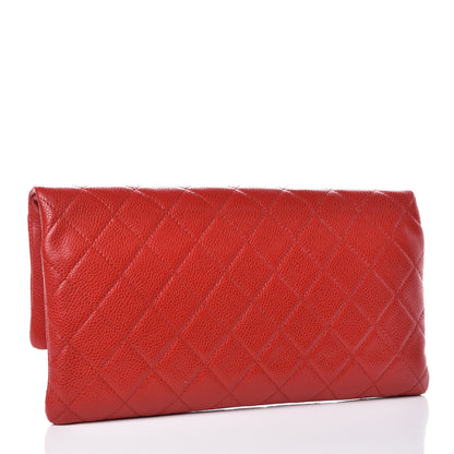 Chanel Caviar Quilted CC Beauty Clutch Red 3 of 8