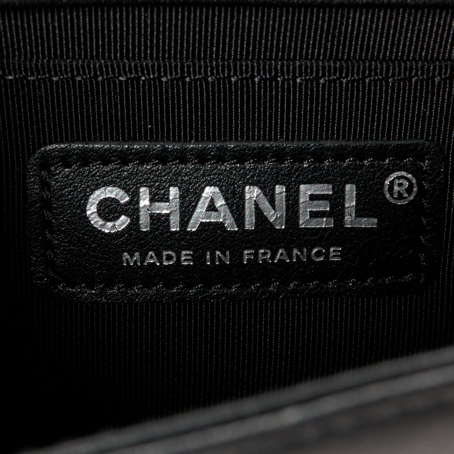 Calfskin Chevron Quilted Medium Boy Flap Black