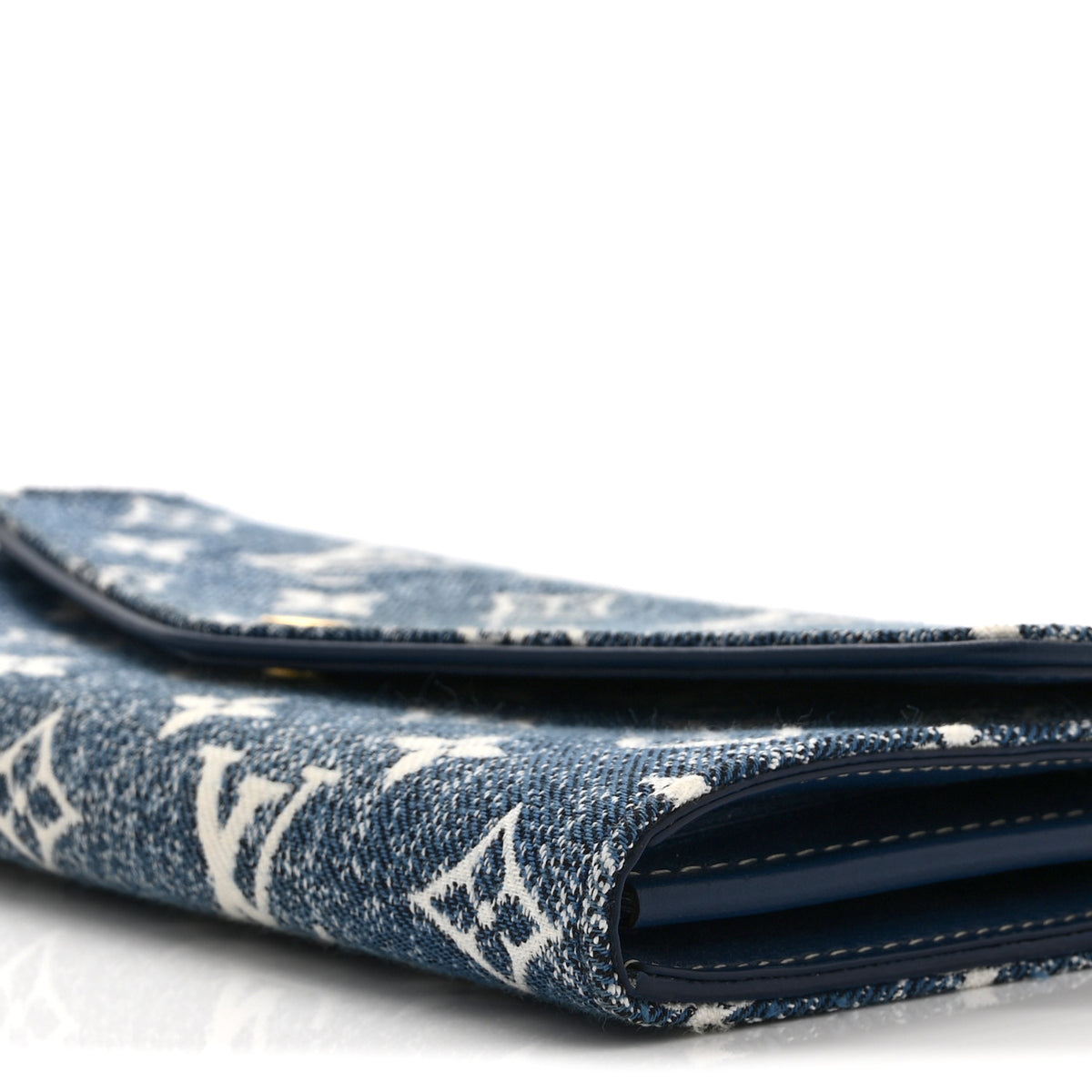 Monogram Jacquard Denim Sarah Wallet Bleu