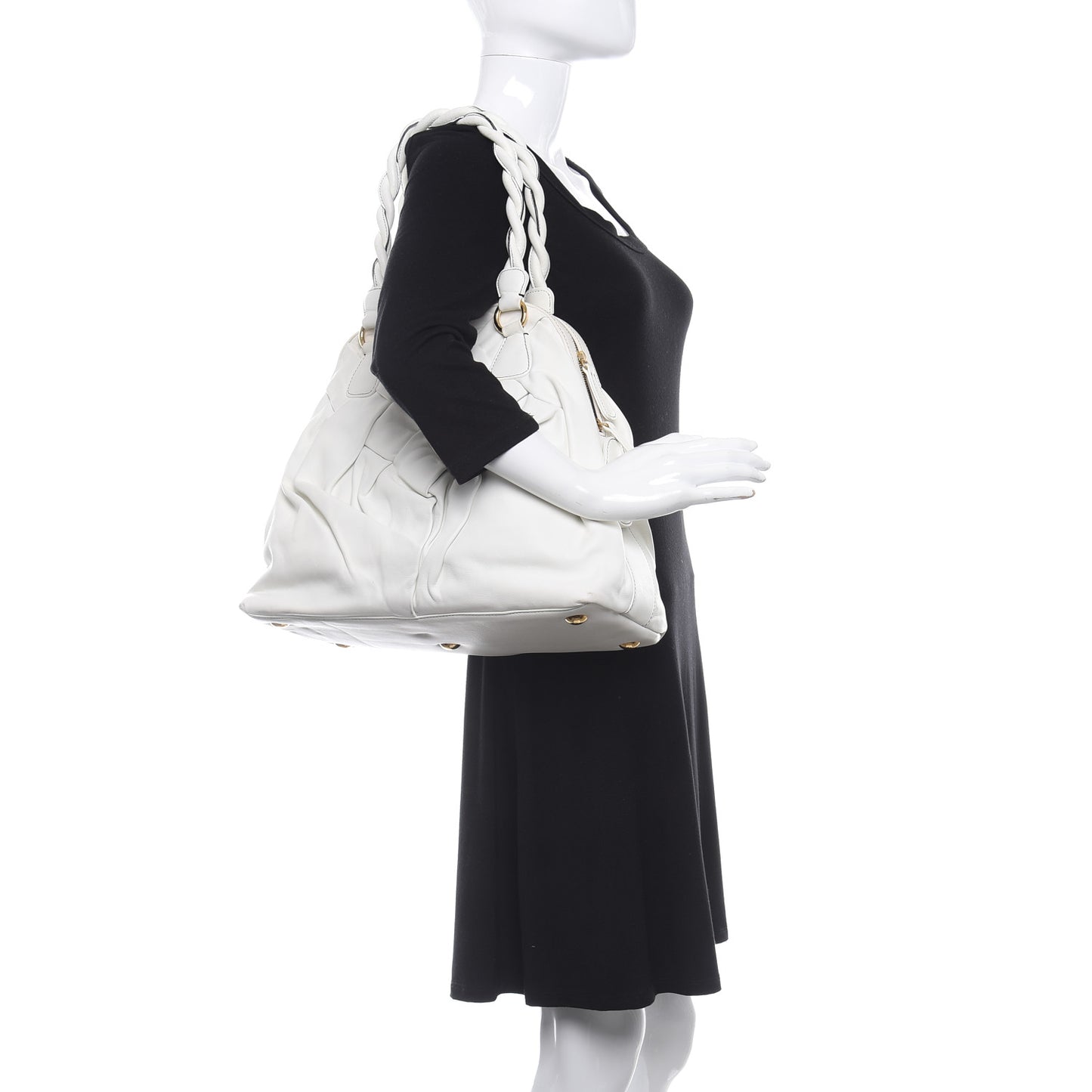 Lambskin Woven Couture Bag White