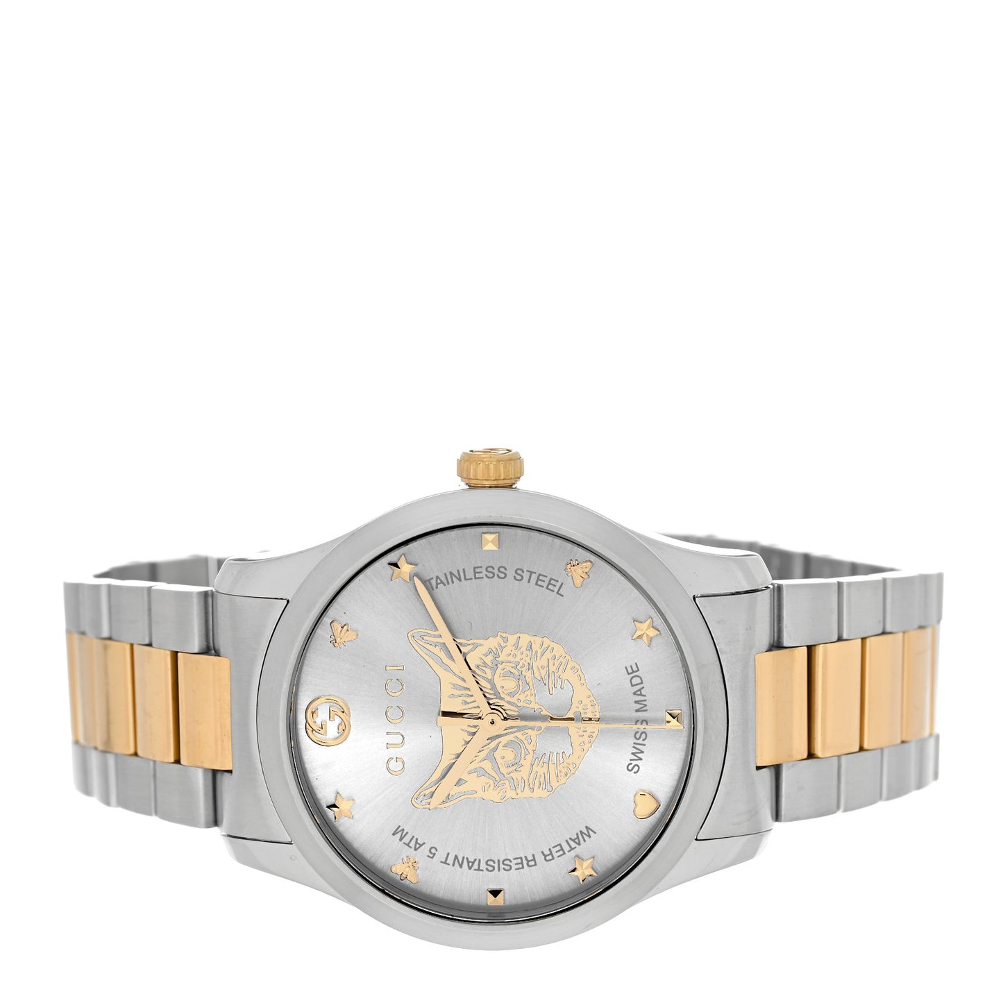 Stainless Steel 38mm G-Timeless Two Tone Cat Quartz Watch