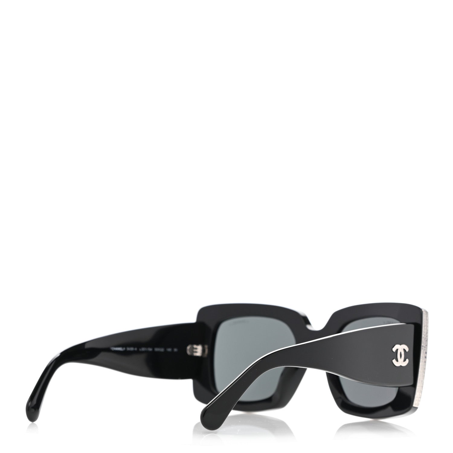 Chanel Acetate Rectangle Sunglasses 5435 Black 4 of 8