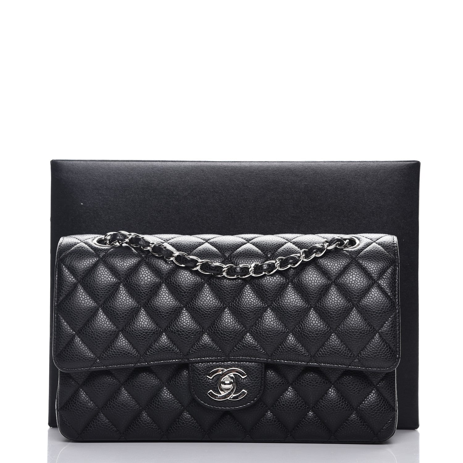 Chanel Caviar Quilted Medium Double Flap Black 8 of 8
