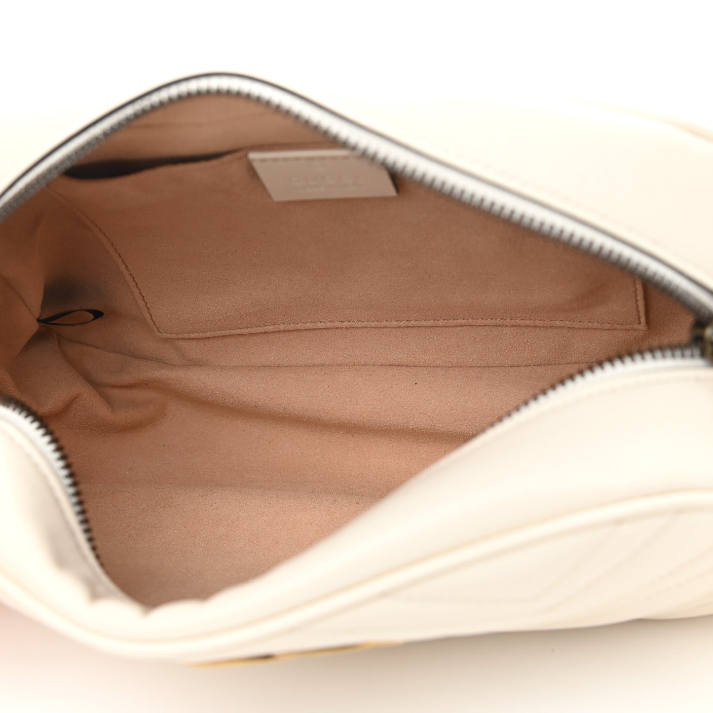 Calfskin Matelasse Small GG Marmont Chain Shoulder Bag White