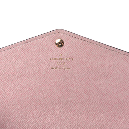 Louis Vuitton Damier Ebene Sarah Wallet NM Rose Ballerine 6 of 9