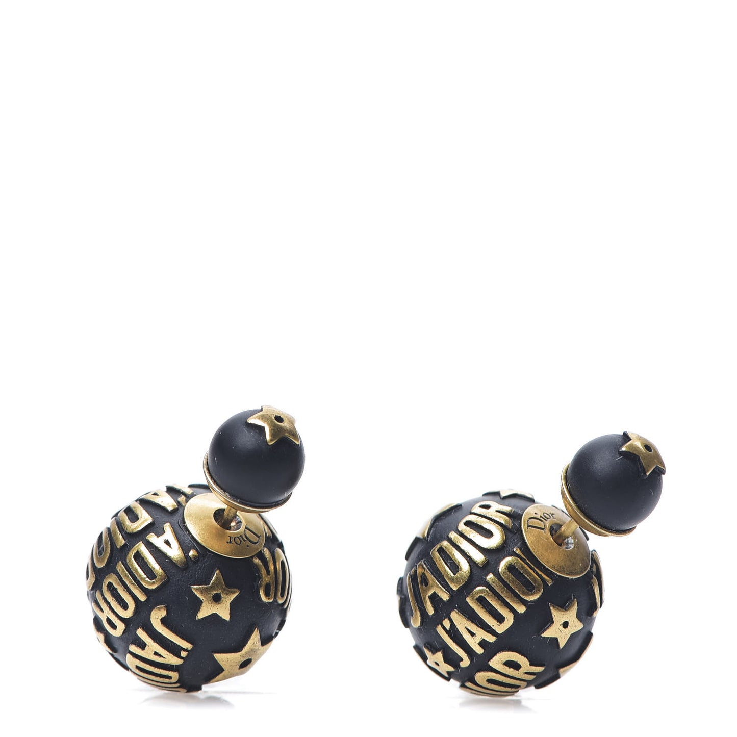Metal J'Adior Mise En Dior Tribal Earrings Black