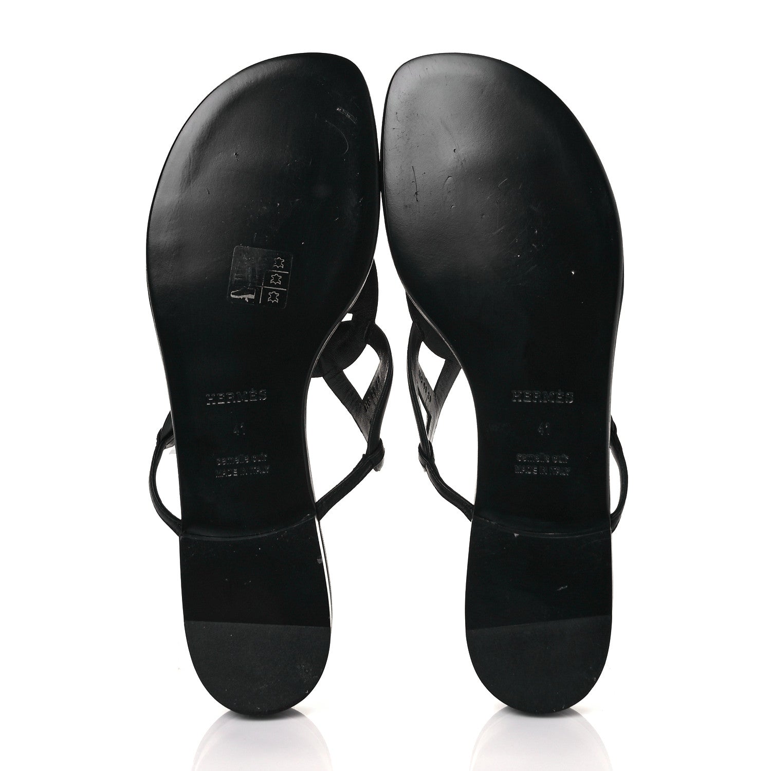 Hermes Nappa Womens Beach Sandals 41 Black 10 of 18