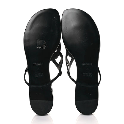 Hermes Nappa Womens Beach Sandals 41 Black 10 of 18