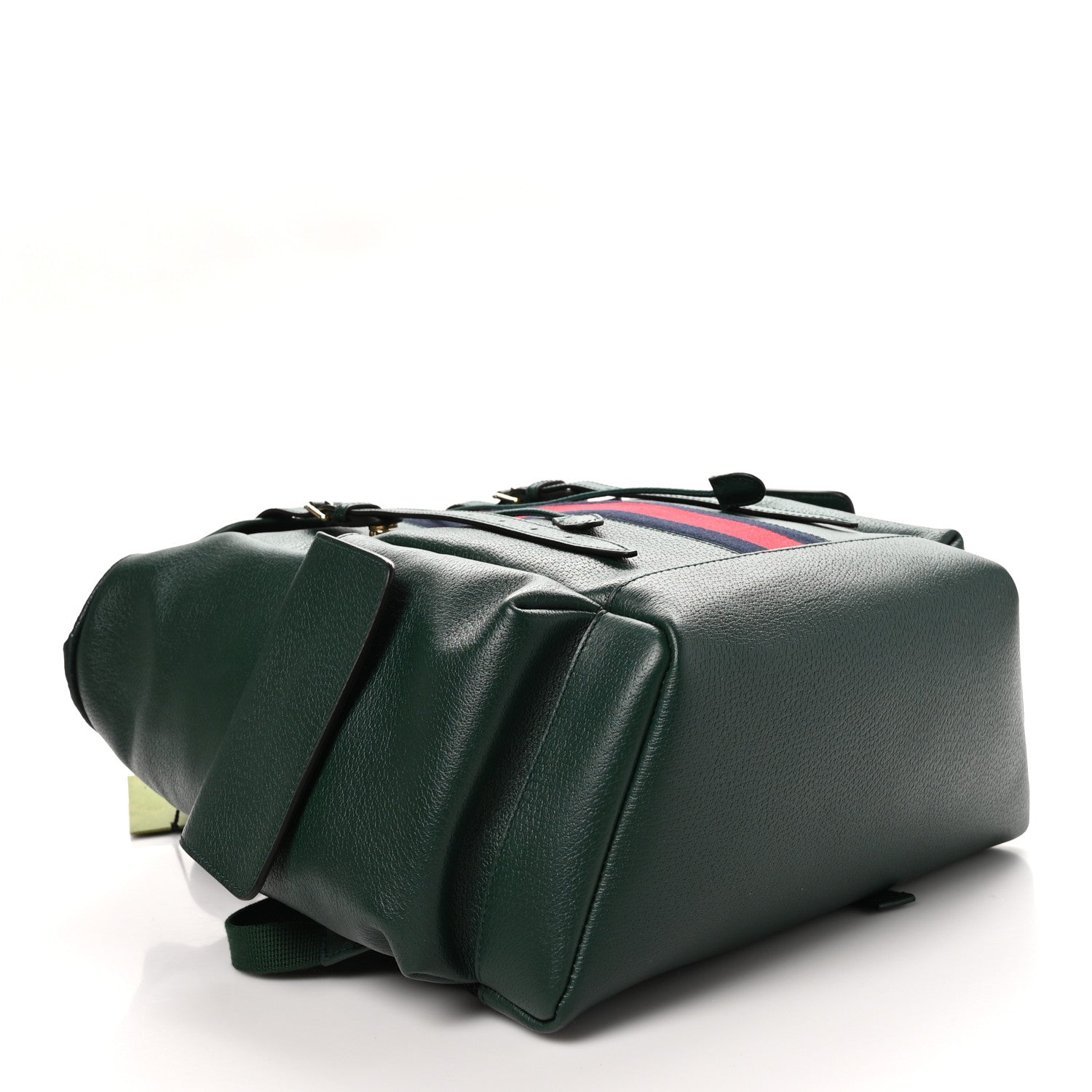 Gucci Grained Calfskin Medium Ophidia Double Buckle Backpack Green 4 of 11