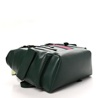 Gucci Grained Calfskin Medium Ophidia Double Buckle Backpack Green 4 of 11