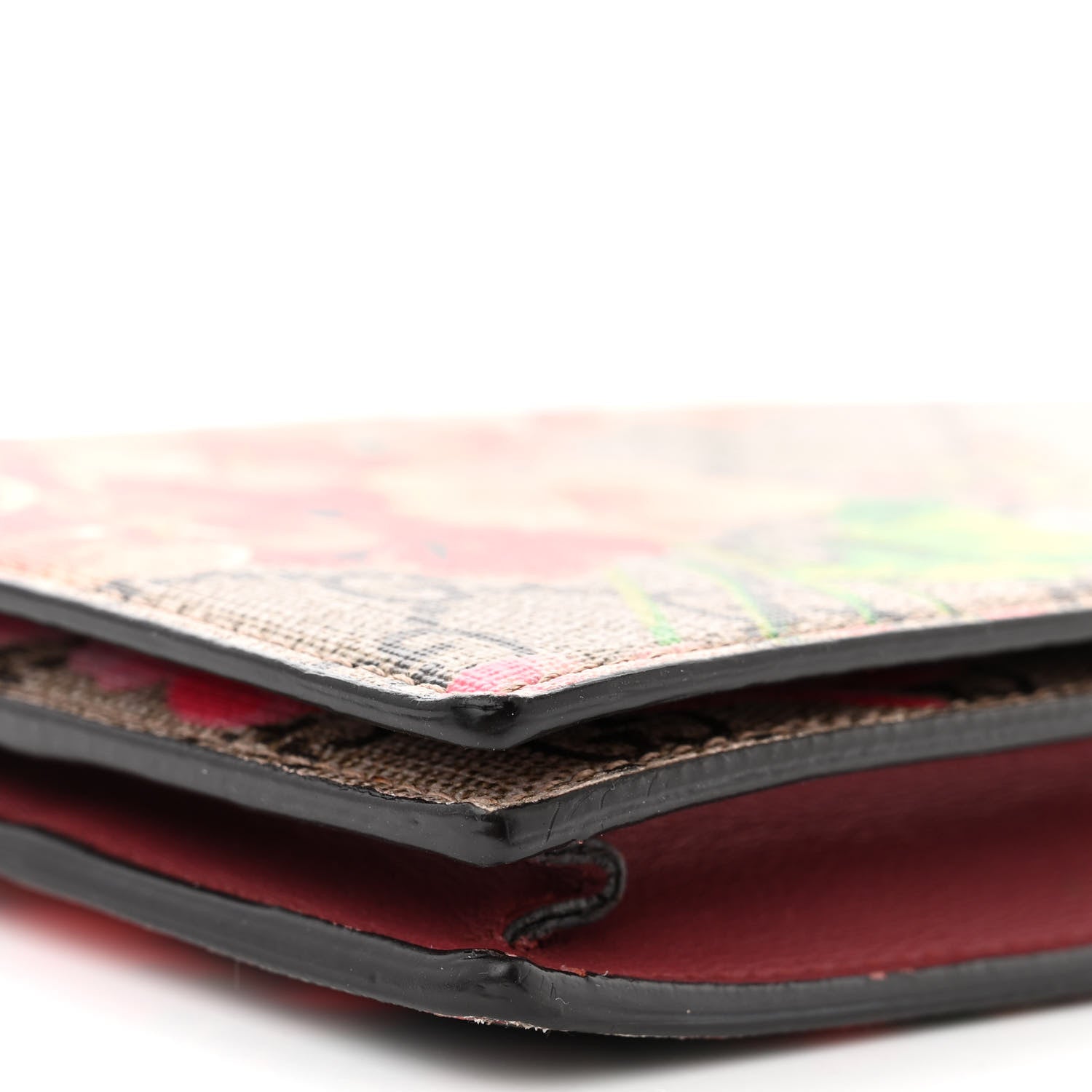 Gucci GG Supreme Monogram Blooms Chain Wallet Beige Multicolor Dry Rose 8 of 12