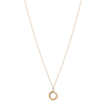 Cartier 18K Pink Yellow White Gold Diamond Trinity Pendant Necklace 1 of 5