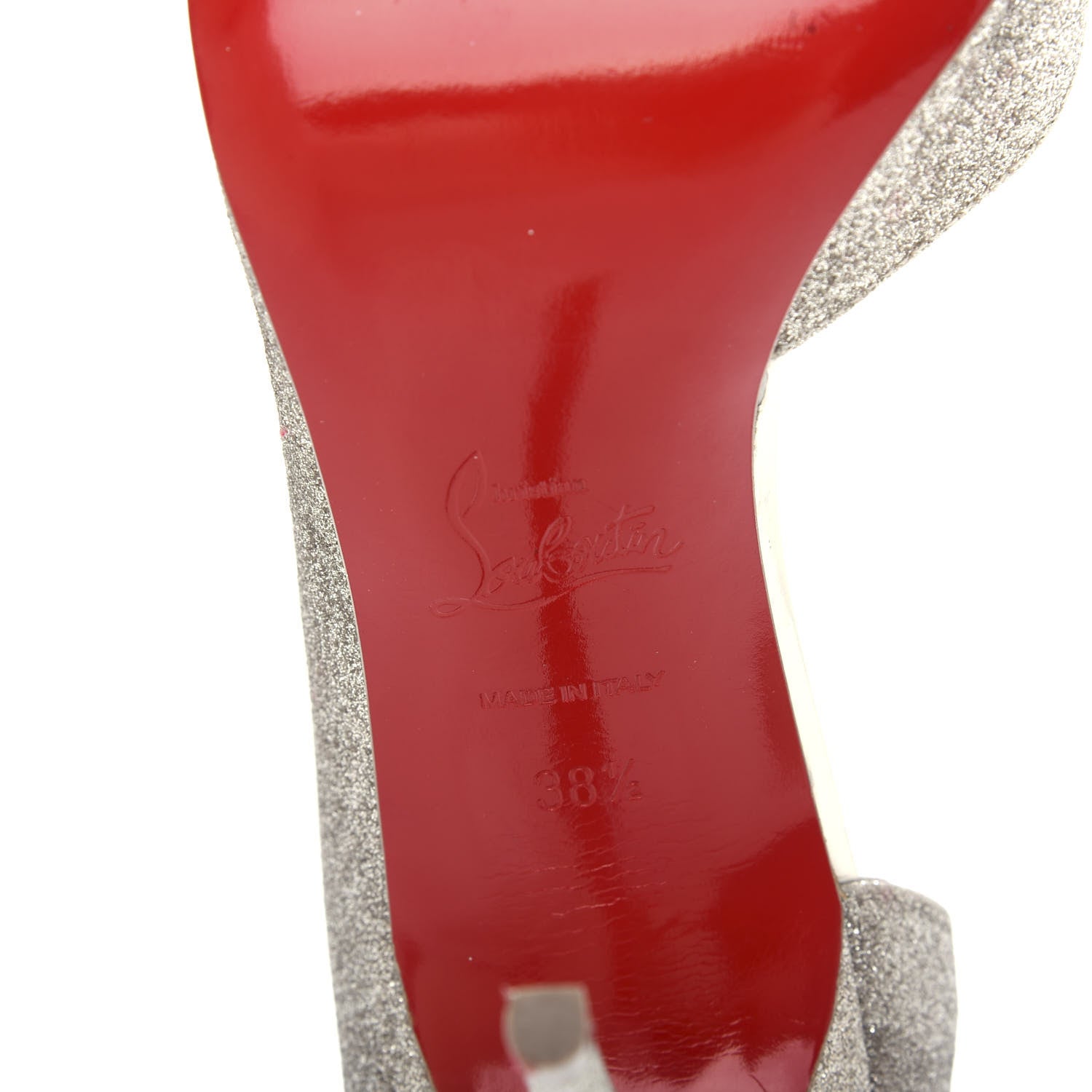 Christian Louboutin Glitter Mini Specchio Iriza 100 Pumps 38.5 Silver 9 of 9