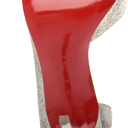 Christian Louboutin Glitter Mini Specchio Iriza 100 Pumps 38.5 Silver 9 of 9