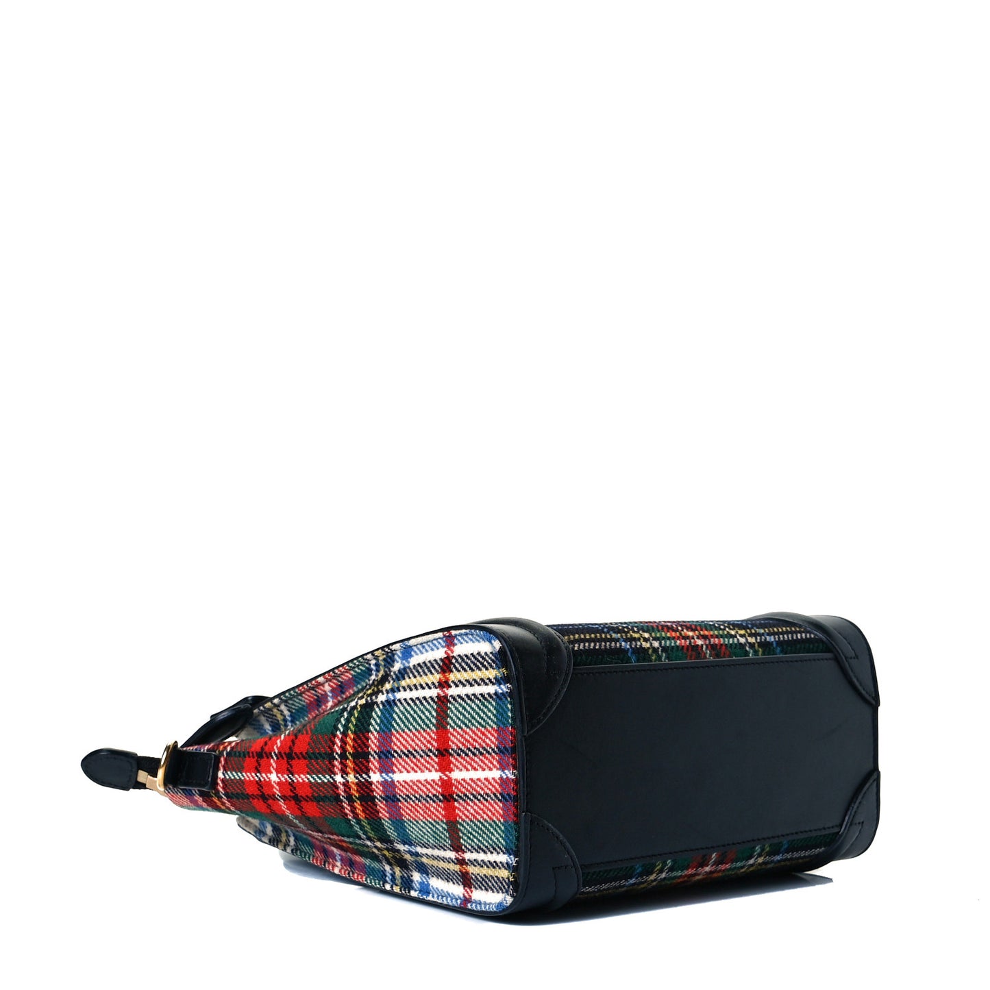 Tartan Calfskin Nano Luggage Red Blue