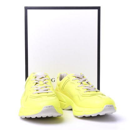 Gucci Calfskin Mens Rhyton Sneakers 8.5 Yellow Fluo 10 of 10