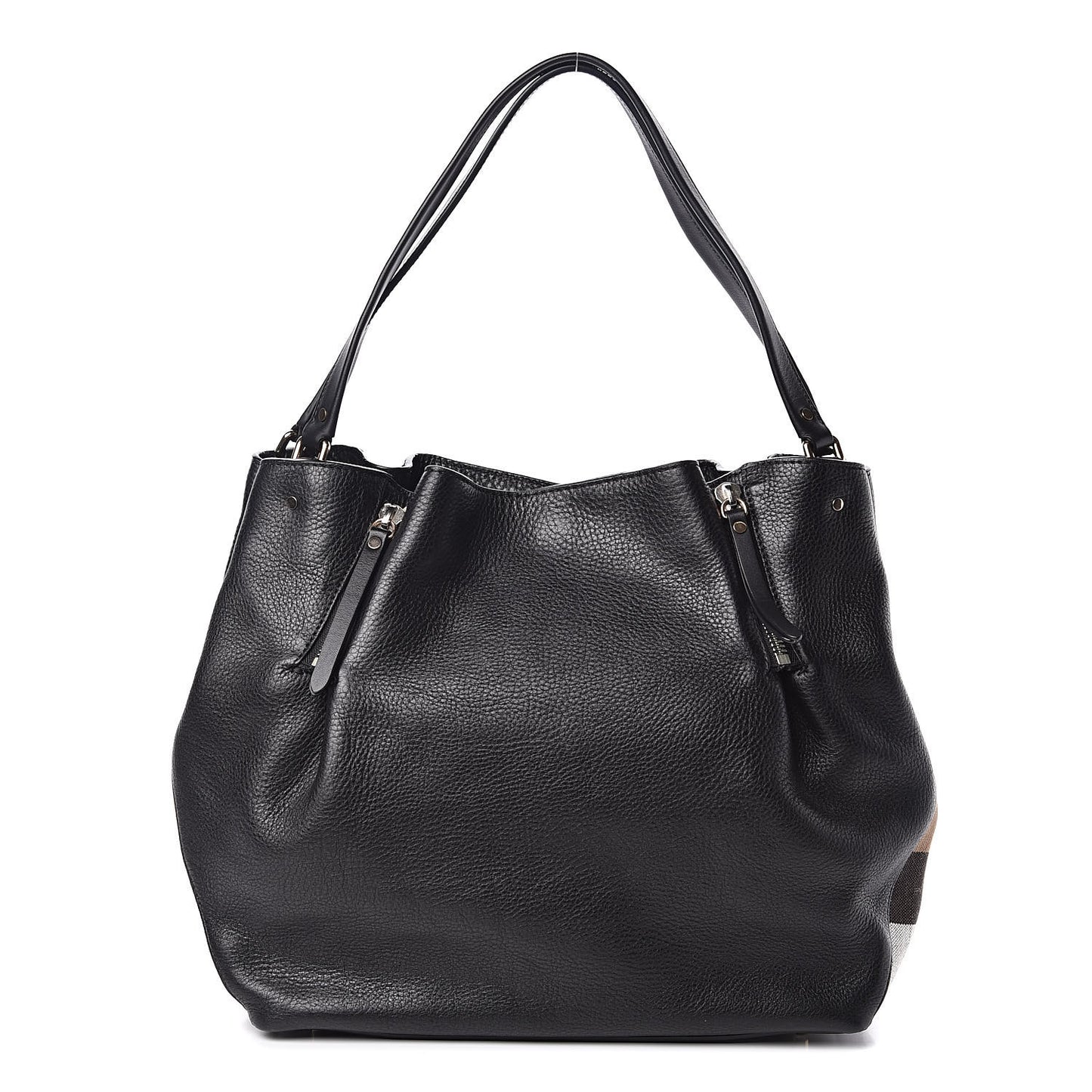 Grainy Calfskin House Check Medium Maidstone Black