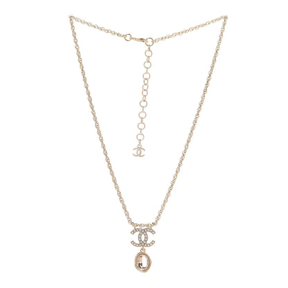 Chanel Crystal Pearl CC Necklace Pearly White Gold 3 of 6