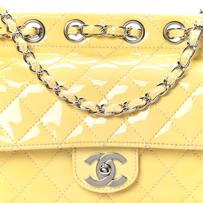 Chanel Patent Quilted Medium Diagonal CC Flap Yellow 8 of 11