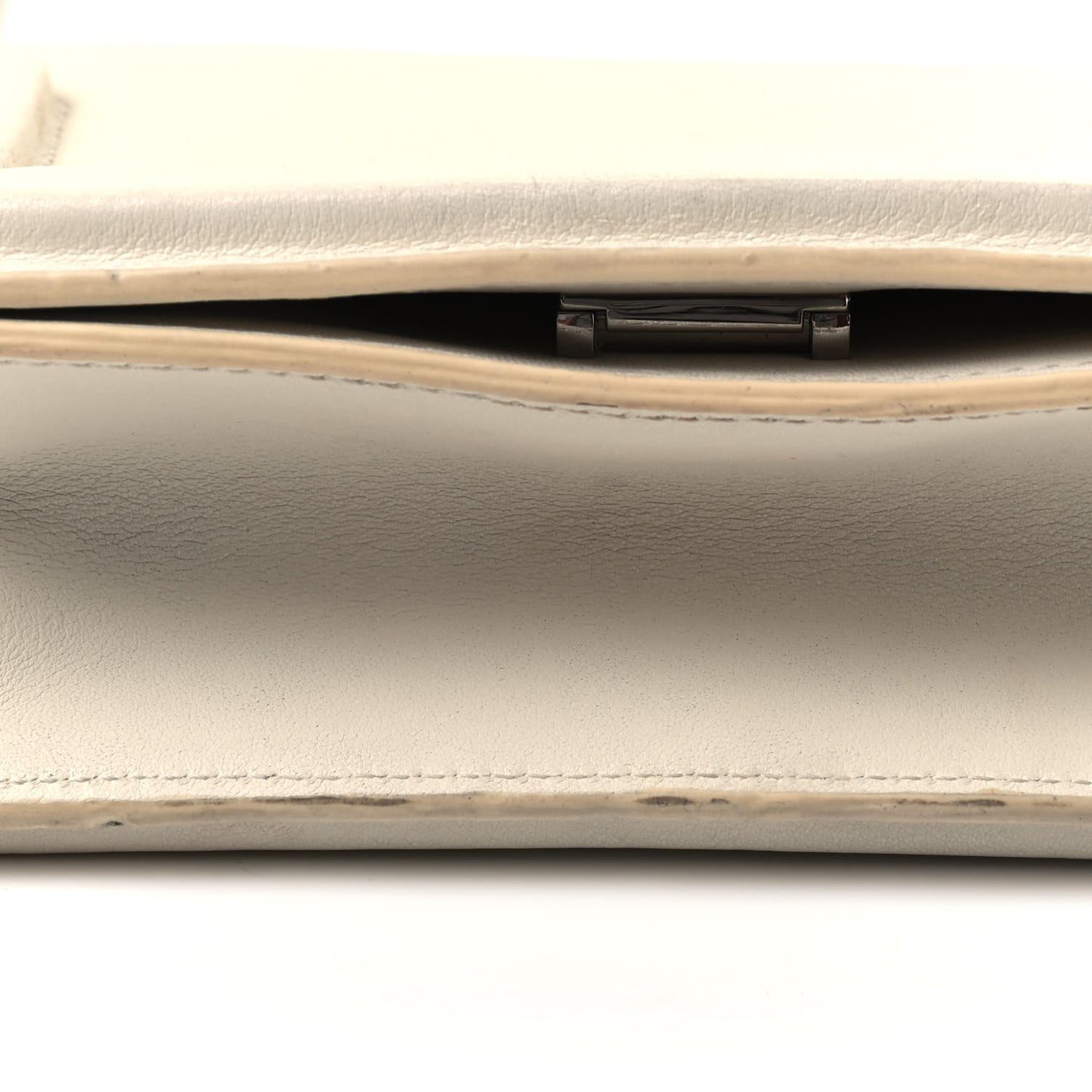 Goatskin Mini Soleil Flap Bag White