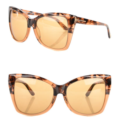 Tom Ford Carli Oversize Square Cateye Sunglasses TF295 Havana 1 of 4