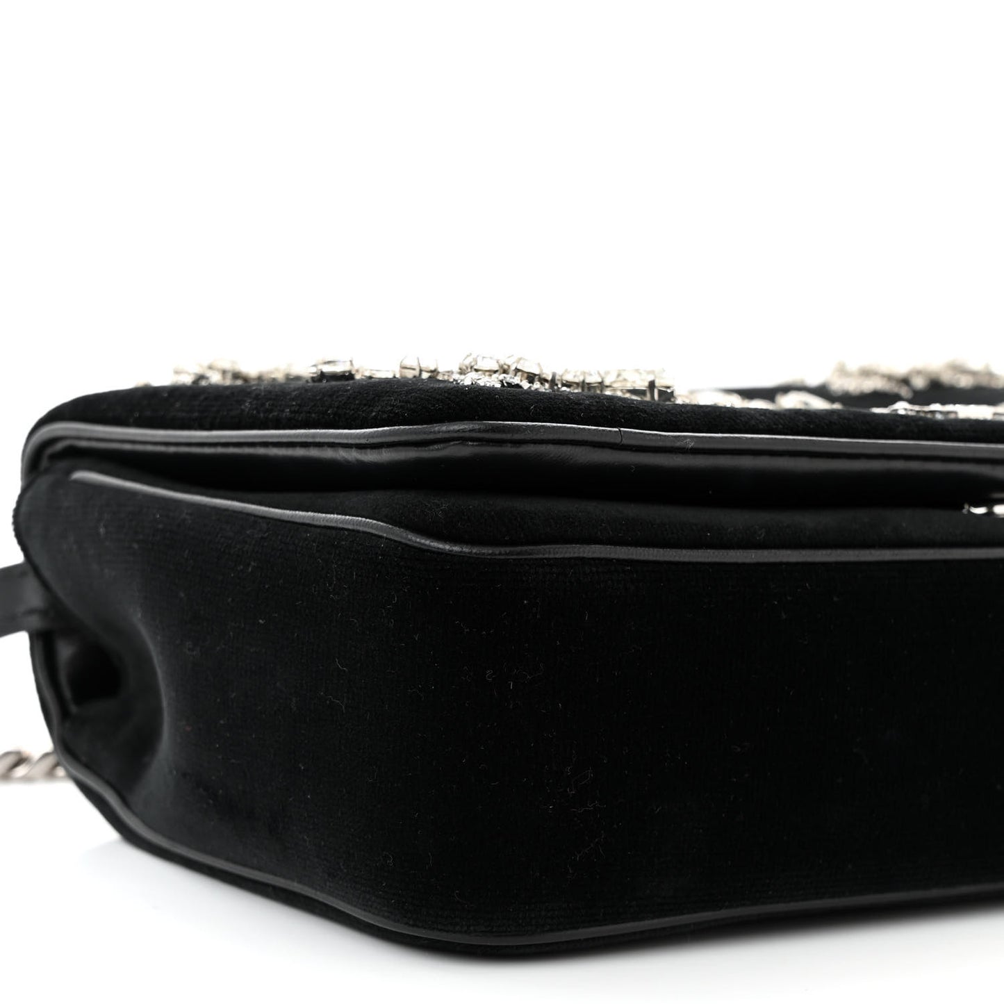 Velvet Crystal Small Lola Bag Black