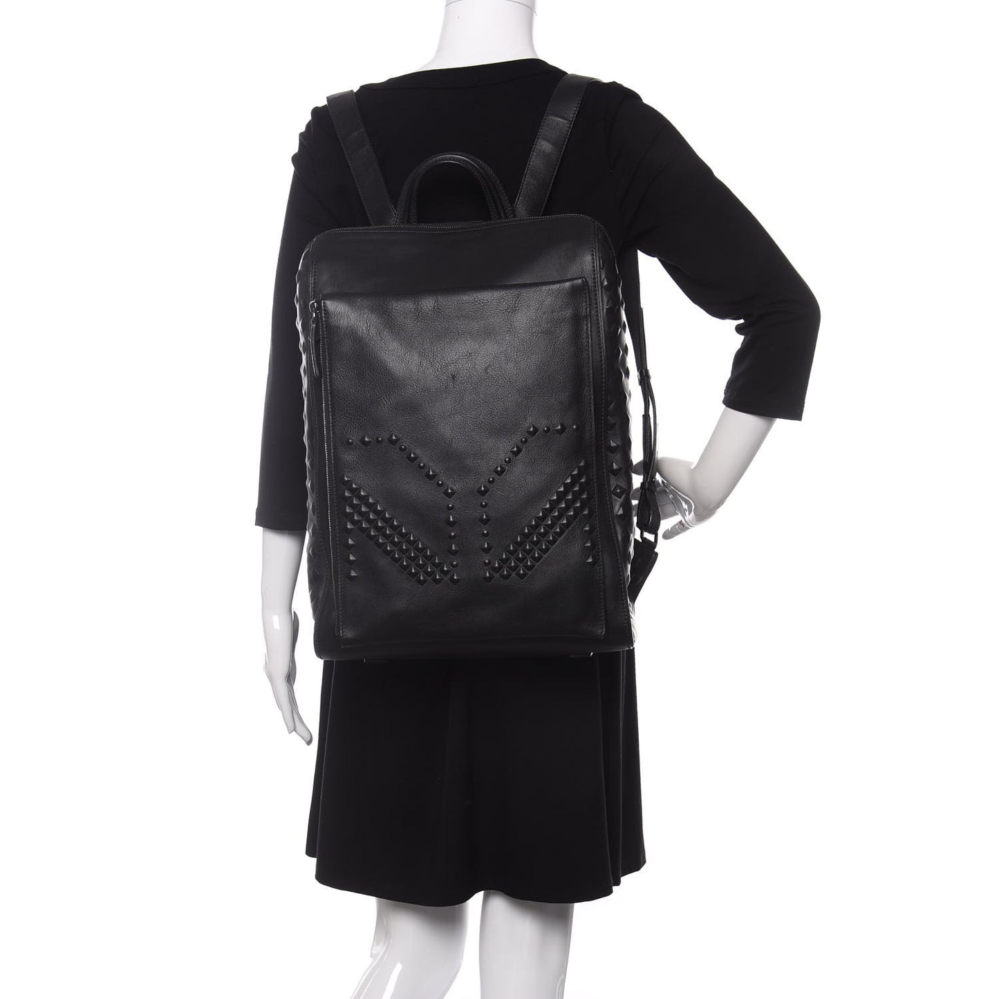 Calfskin Embossed Medium M Moment Backpack Black