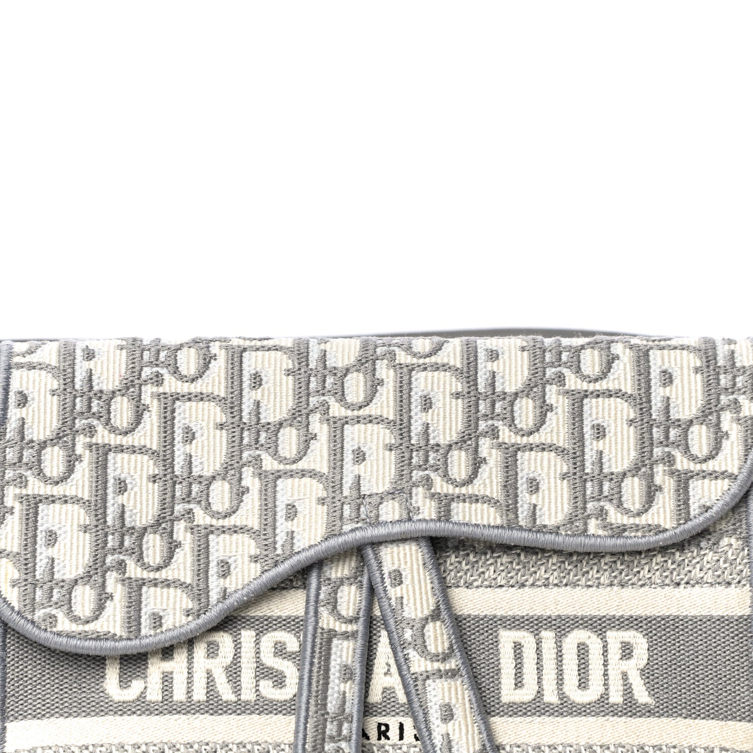 Christian Dior Oblique Slim Saddle Pouch Grey 8 of 11