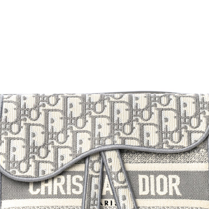 Christian Dior Oblique Slim Saddle Pouch Grey 8 of 11