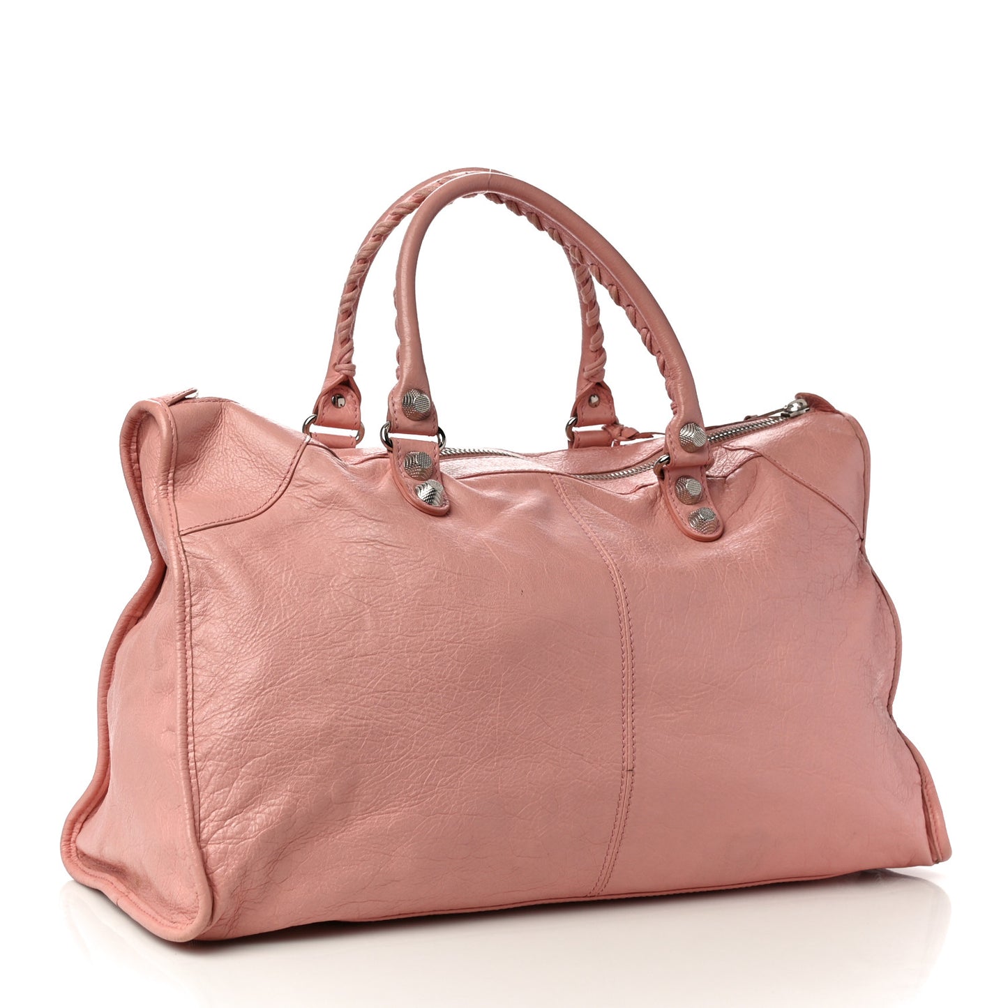 Agneau Giant 12 Silver Hardware Work Rose Peche